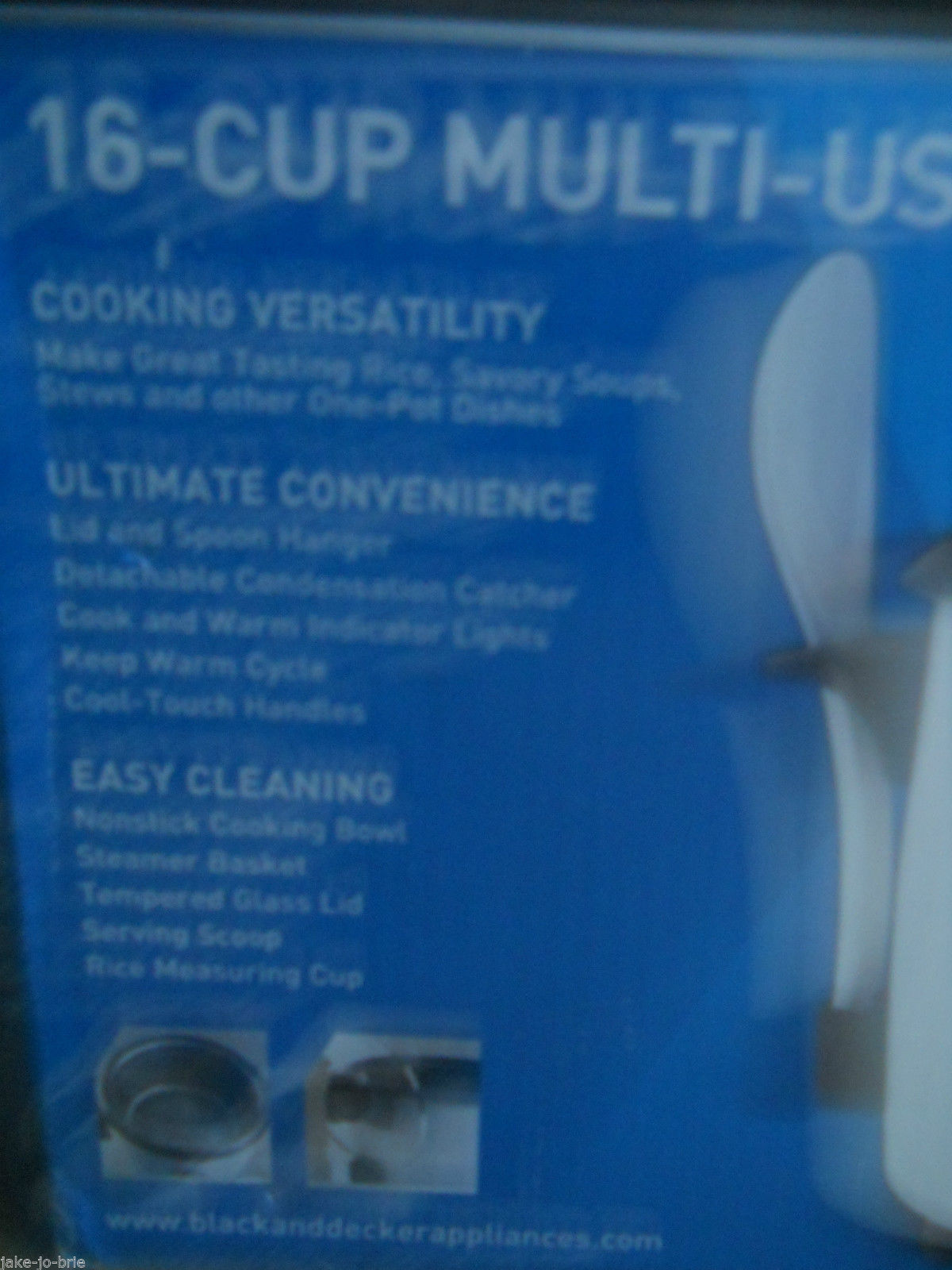 Black & Decker RC436 16 Cup Rice Cooker Steamer Multi Use Slow Soup