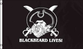 3x5 Jolly Roger Pirate Blackbeard Lives Edward Teach Flag Banner Grommets 100D - $9.44