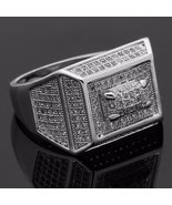 Fully Iced Silver Tone 3D Rectangle Ring - $49.99