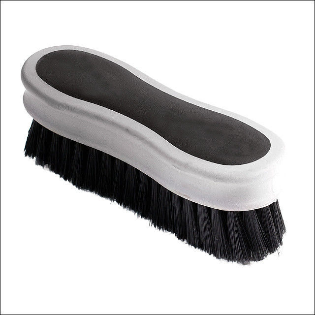HORZE COMFORTABLE SOFT GRIP BRISTLES HORSE FACE BRUSH BLACK Bridles