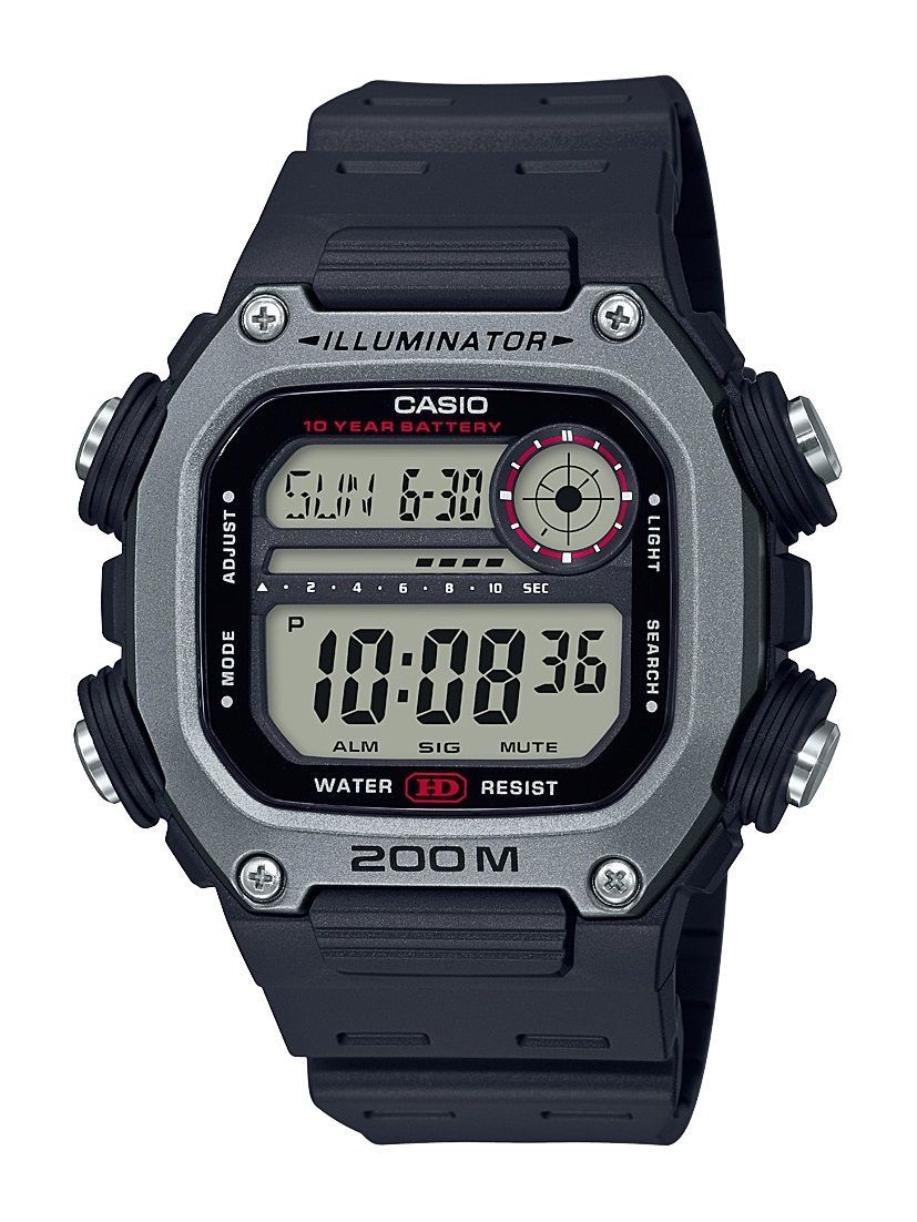 Casio Men's Multi Alarm Chrono Digital Black/Silver Watch