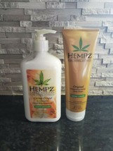 Hempz Moisturizer And Body Wash Pure Herbal Fresh Fusions Set Hemp Seed - $28.96