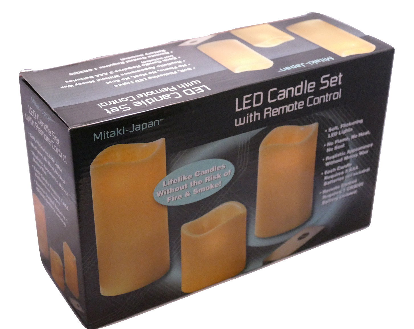 Flameless Remote Control Candles Set of 3 LED Lights Battery Operated
