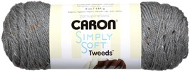 Caron Simply Soft Tweeds Yarn-Gray Heather - $8.93