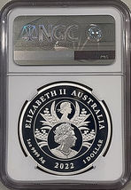 2022-P Australia $1 Queen Elizabeth II PLATINUM JUBILEE Silver Proof NGC PF70 ER image 3