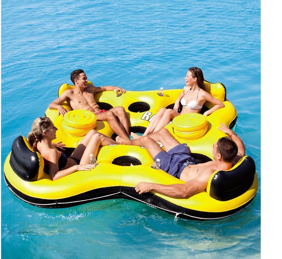 Raft Inflatable Float Pool River Lake Lounger Summer Fun Friends Cooler