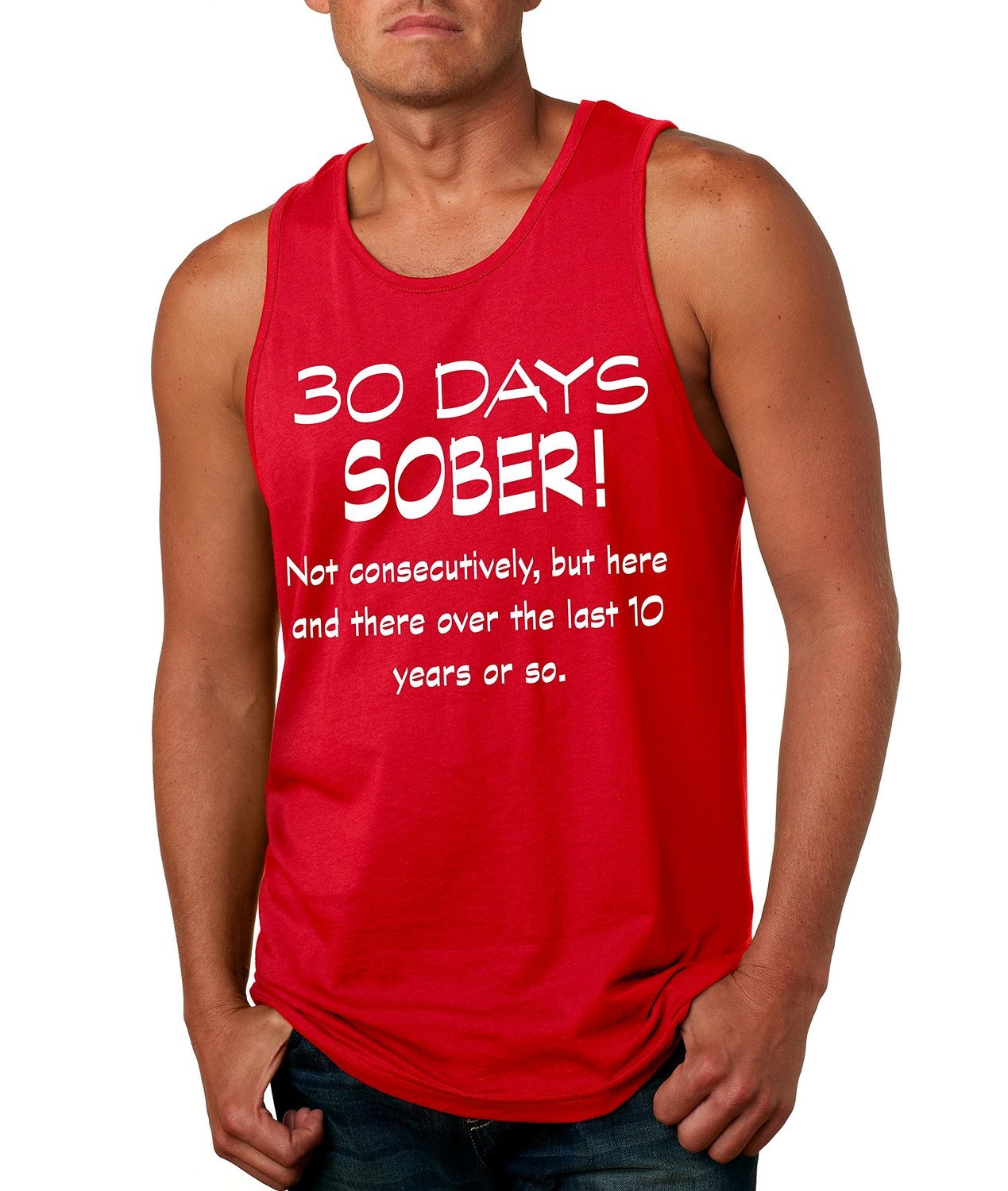 Men's Tank Top 30 Days Sober Drinking Shirt Funny Top Activewear