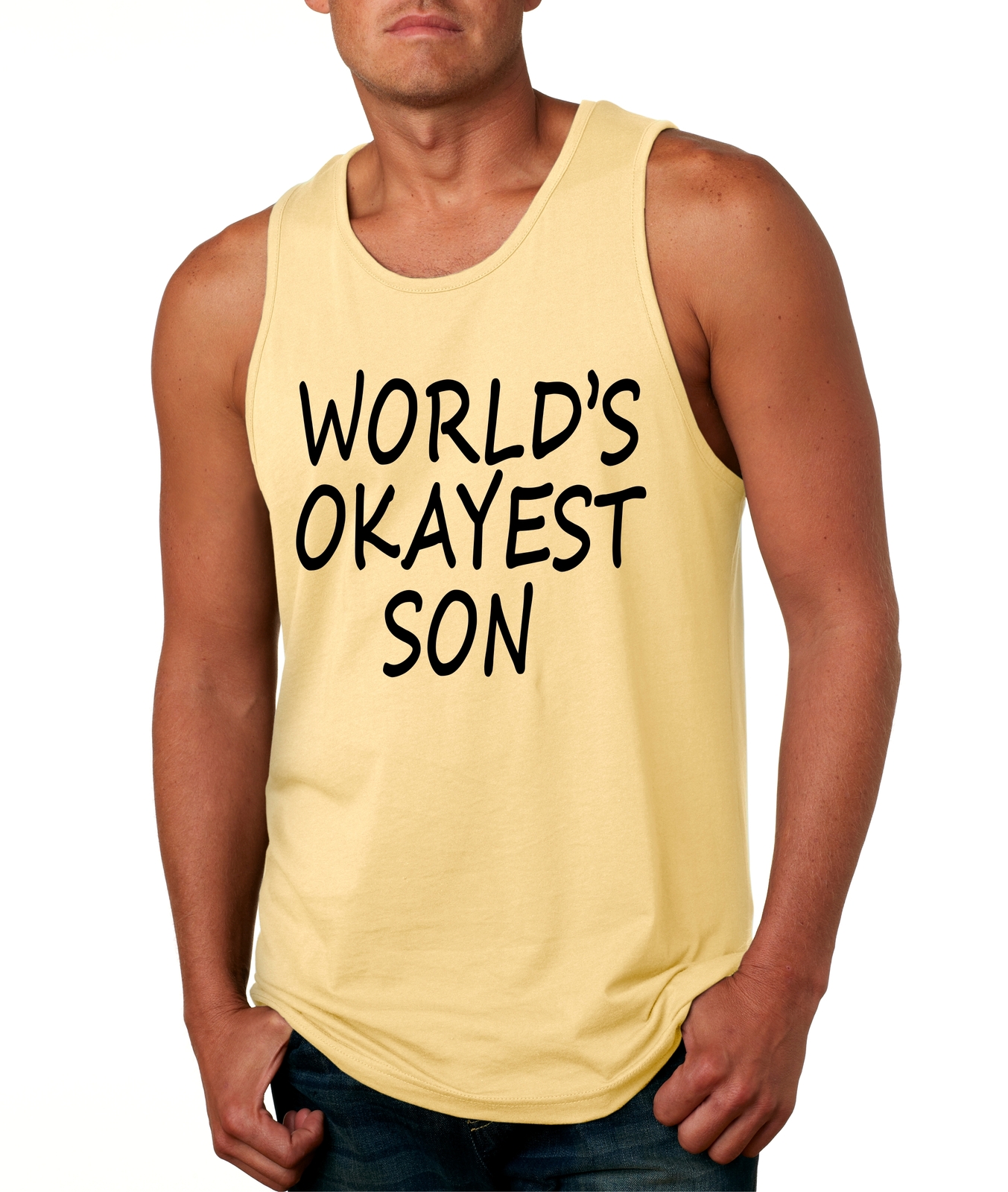 Primary image for Men's Tank Top World's Okayest Son Cool Funny Top