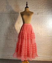 Lady Plum Midi Tulle Skirt Holiday Outfit Romantic Tiered Tulle Skirt Plus Size  image 8