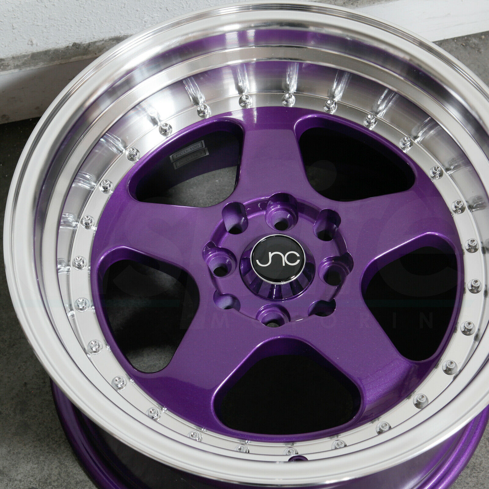 17x8/17x9 JNC 010 5x114.3 30/25 Candy Purple Machine Lip Wheel Rims set ...