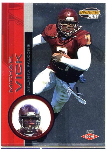 2001 Pacific Invincible Michael Vick Rookie # 254 Football Card - Jerseys