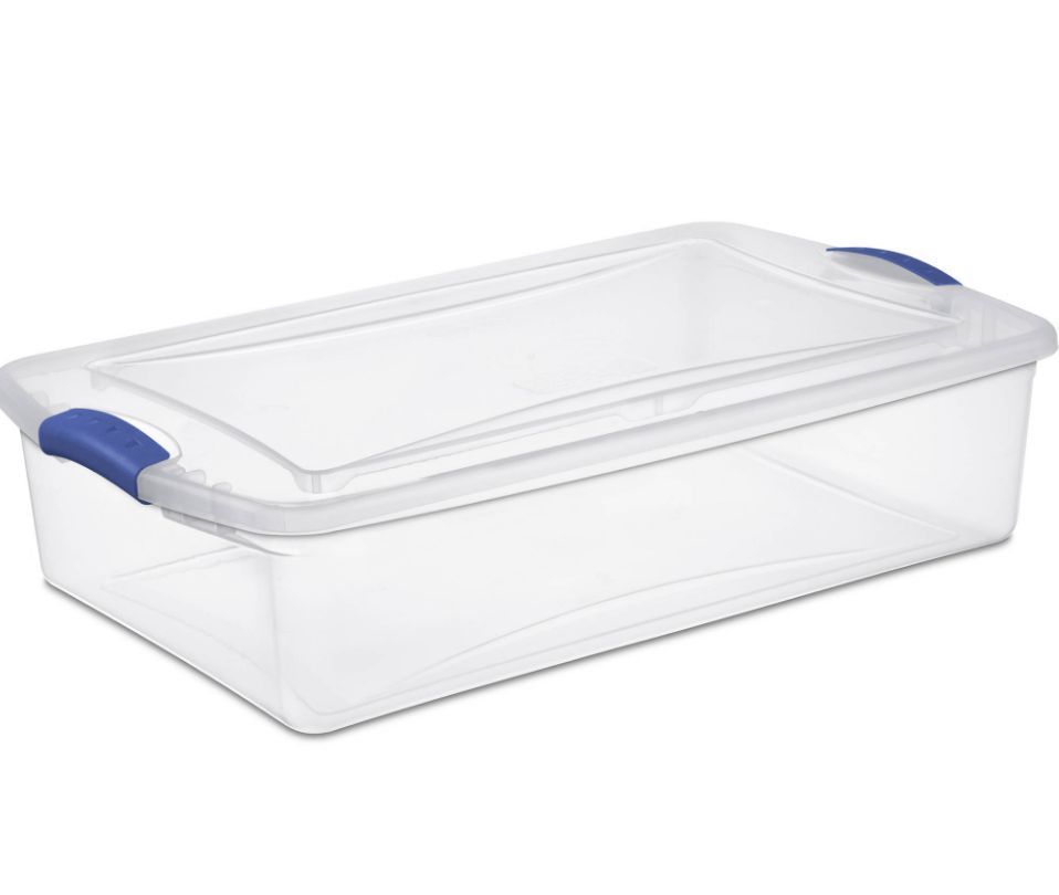 Under Bed Storage Tubs Stackable Latching Plastic 6 Set Attic Dorm