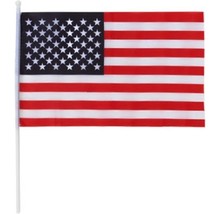 Mini American Flags on Plastic Sticks, 11 In. X 7 In. - 3/pkg. - £2.40 GBP