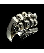 Heavy Sterling silver men&#39;s ring Fist with Knuckle Duster Street Fighter... - $165.00
