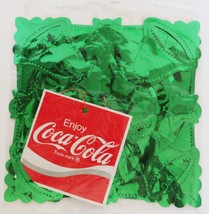 1980s Coca Cola Green Foil Bells Christmas Hanging Decoration Store Display - $24.99