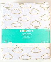 PillowFort Target New Toddler Cotton Sheet Set Comfy Clouds Gold White C... - $23.73