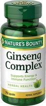 Natures Bounty Ginseng Complex, Supports Vitality &amp; Immune Function, 75 ... - $10.69