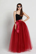 Blue Full Long Tulle Skirt Women Maxi Tulle Skirt Long Prom Skirts Plus Size image 4