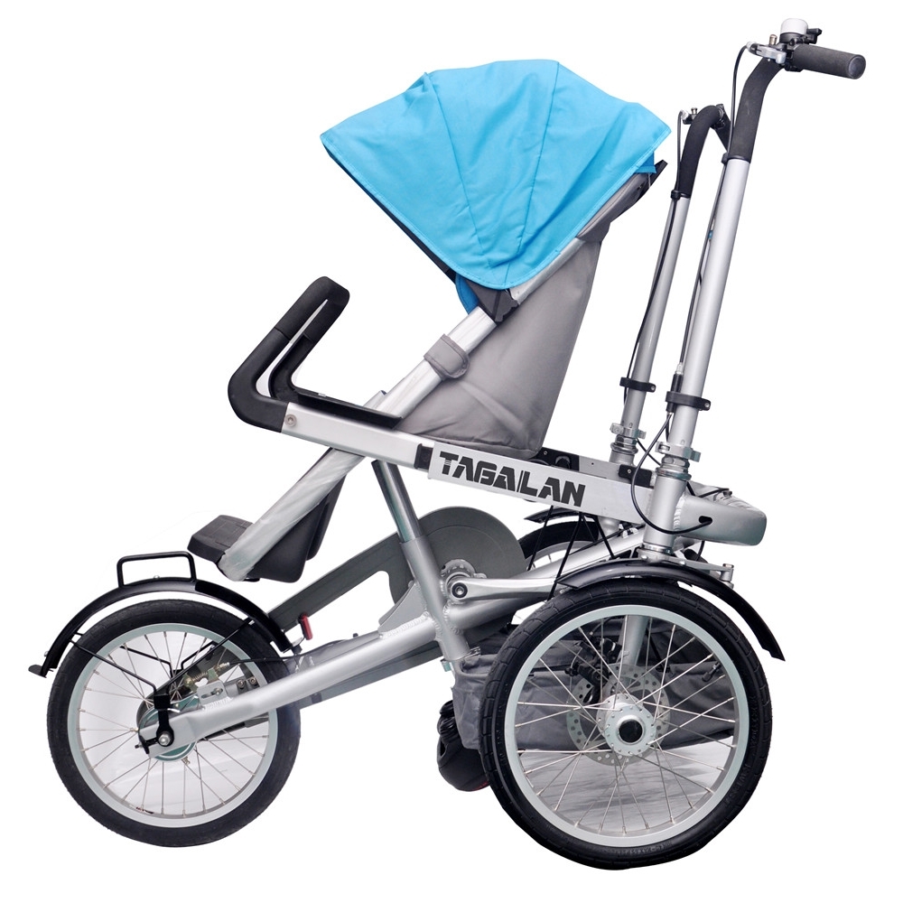 3 Wheels Mother Baby Stroller 16inch Pushchair Folding Bicycle Carrier 3 in 1 Strollers