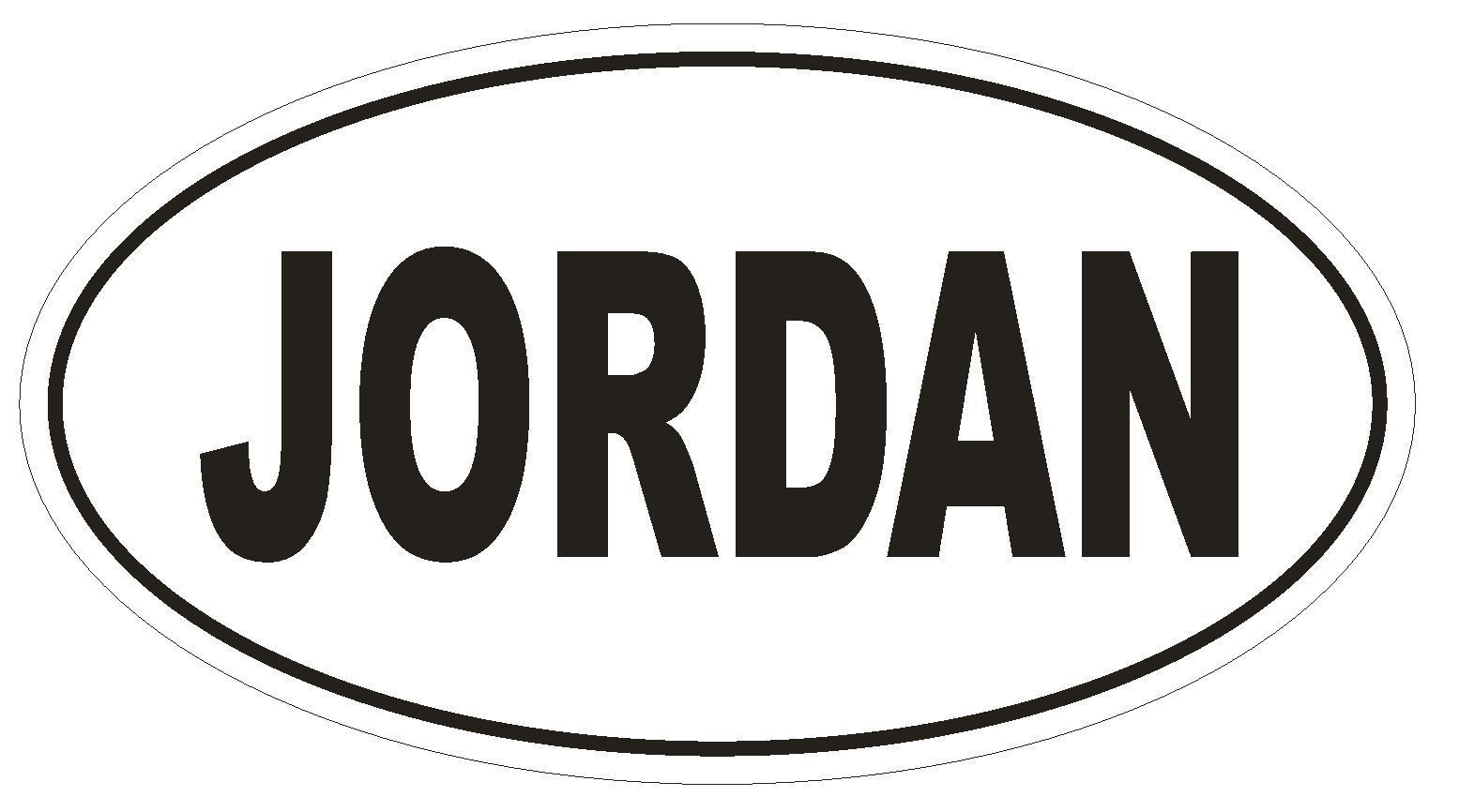 Jordan Oval Bumper Sticker or Helmet Sticker D2173 Euro Oval Country
