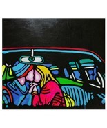 Loving couple Painting on Canvas Mixed Media Fine Art, Colombian Artist - $632.05