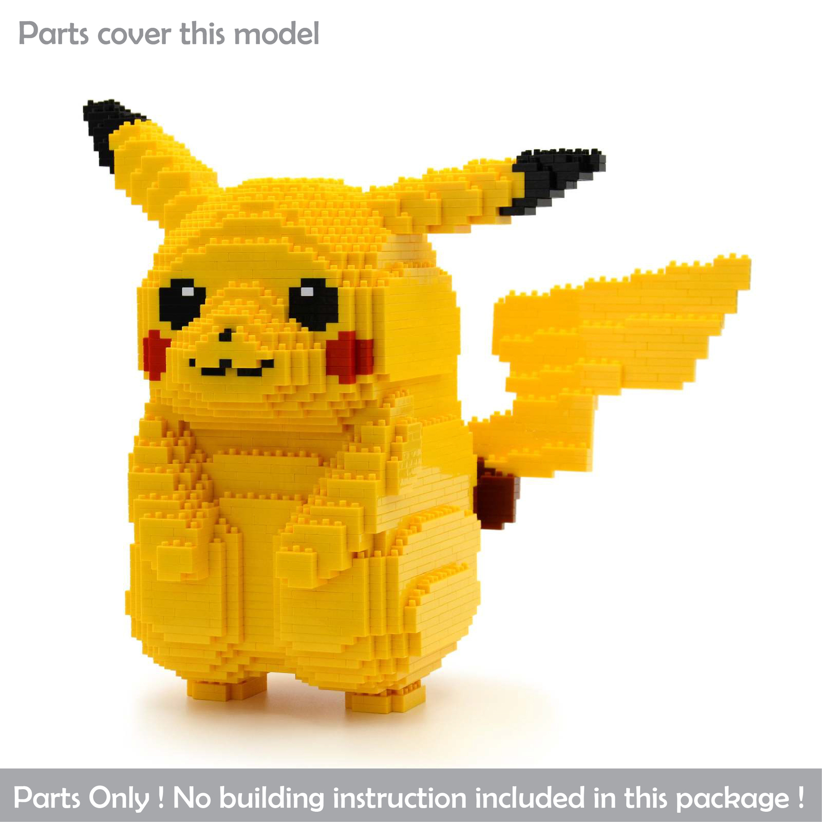 Pikachu (Pokemon) Brick Sculpture (JEKCA Lego Brick) DIY Kit - Building ...