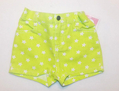 neon yellow denim shorts