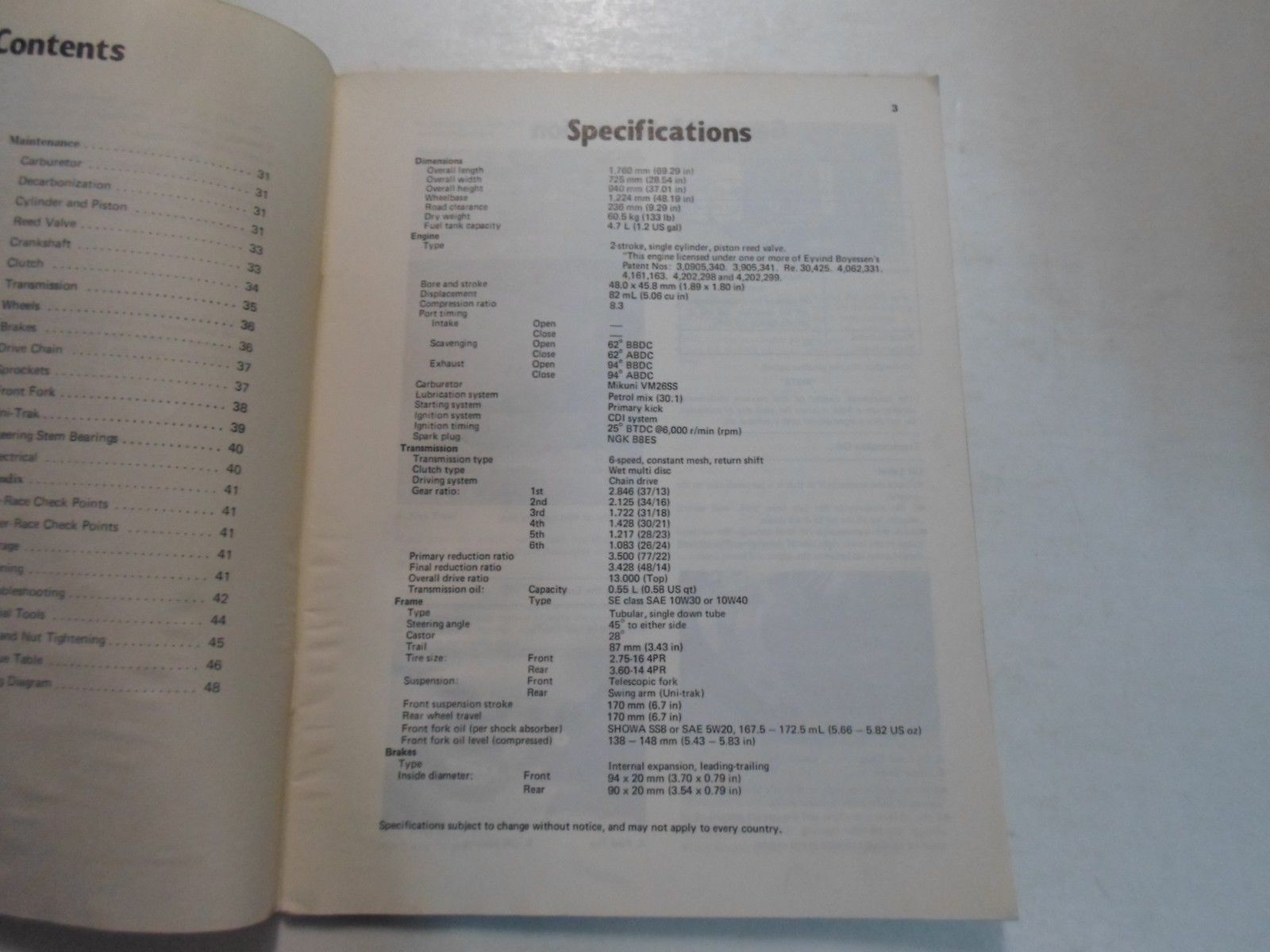 1984 Kawasaki KDX80 Motorcycle Owners Manual & Service Manual STAIN WATER  DAMAGE