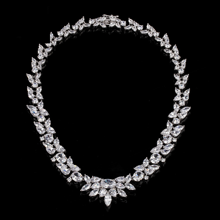 Royal Marquise Necklace With Cubic Zirconia, Bridal Necklace, CZ ...