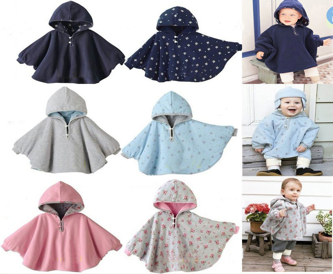 Baby Kids Toddler Reversible Hooded Cape Cloak Poncho Coat Hoodie ...