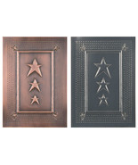 4 PUNCHED TIN PANELS Handcrafted Vertical Country Star Design in 2 Finis... - $49.97+