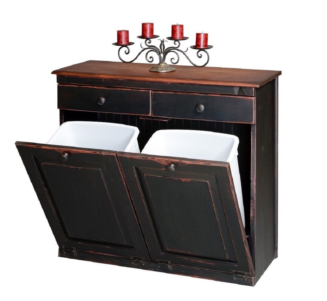 Recycle Trash Double Bin Cabinet Amish And 15 Similar Items Recycle Trash Double Bin Cabinet Amish Handmade In Antique Stain Usa Made