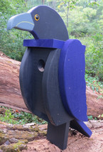 RAVEN BIRDHOUSE Solid Wood Purple Black AMISH HANDMADE USA - $78.37