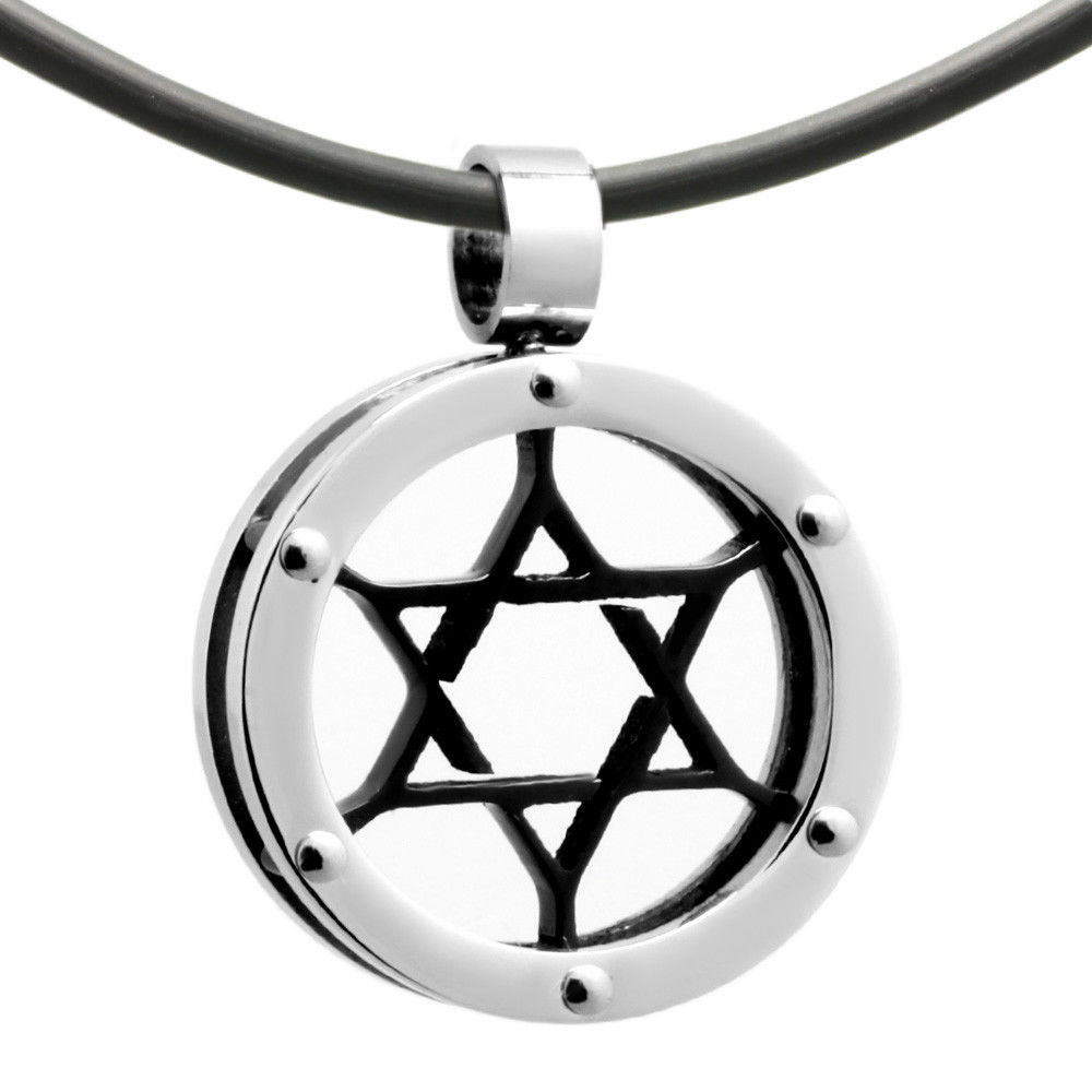 Stainless Steel Magen David Star of David Judaica Jewish Charm Pendant Necklace - $27.49