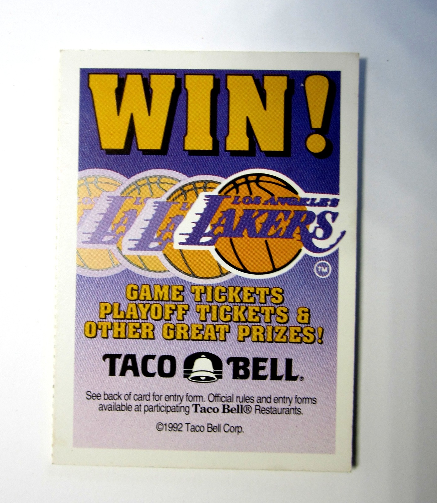 1992 Taco Bell Lakers Promo Uncut Basketball Card Sheet Divac Smith