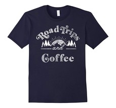 New Shirts - Road Trips And Coffee Mountain Sunrise Vintage T-Shirt Men - $19.95+