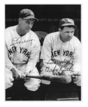 Babe Ruth And Lou Gehrig Baseball Legends Autographed 8x10 Rpt Photo - $14.99
