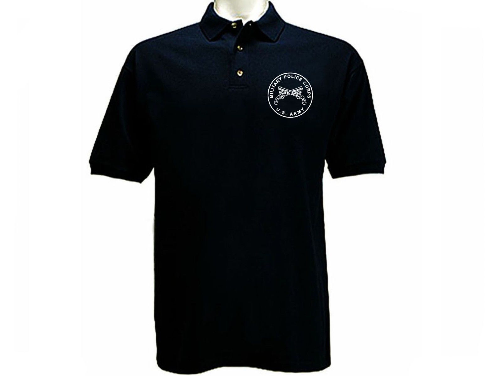 US Military Police MP polo style black graphic t-shirt - Casual Shirts