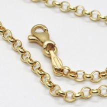 18K YELLOW GOLD BRACELET, 18 CM, MINI ROLO 2.2 MM CIRCLE LINKS, MADE IN ITALY image 2