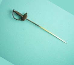 Antique 14kt Gold Civil war Sword Stickpin Clamshell guard officer Scabb... - $325.00