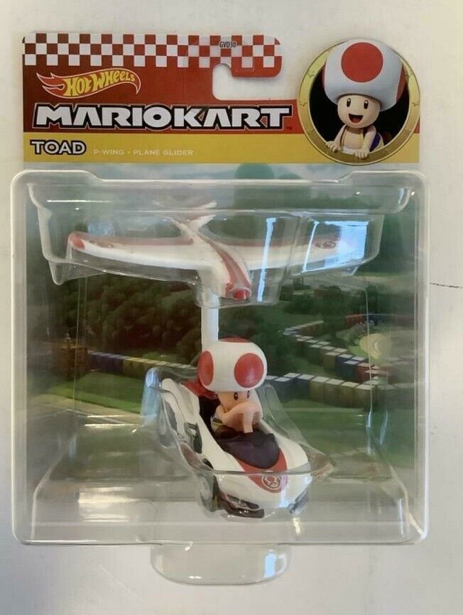 New Mattel Gvd34 Hot Wheels Mario Kart 164 Toad P Wing Plane Glider Diecast Contemporary 2480