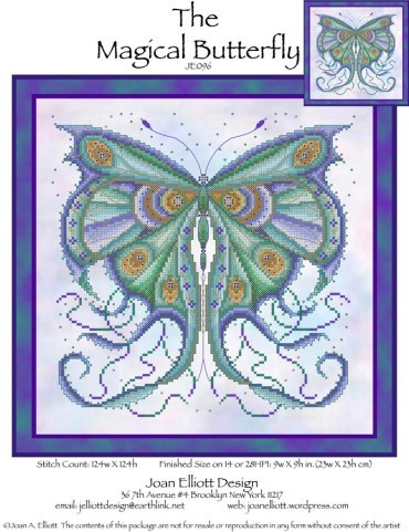 The Magical Butterfly JE096 cross stitch chart Joan Elliott Designs ...