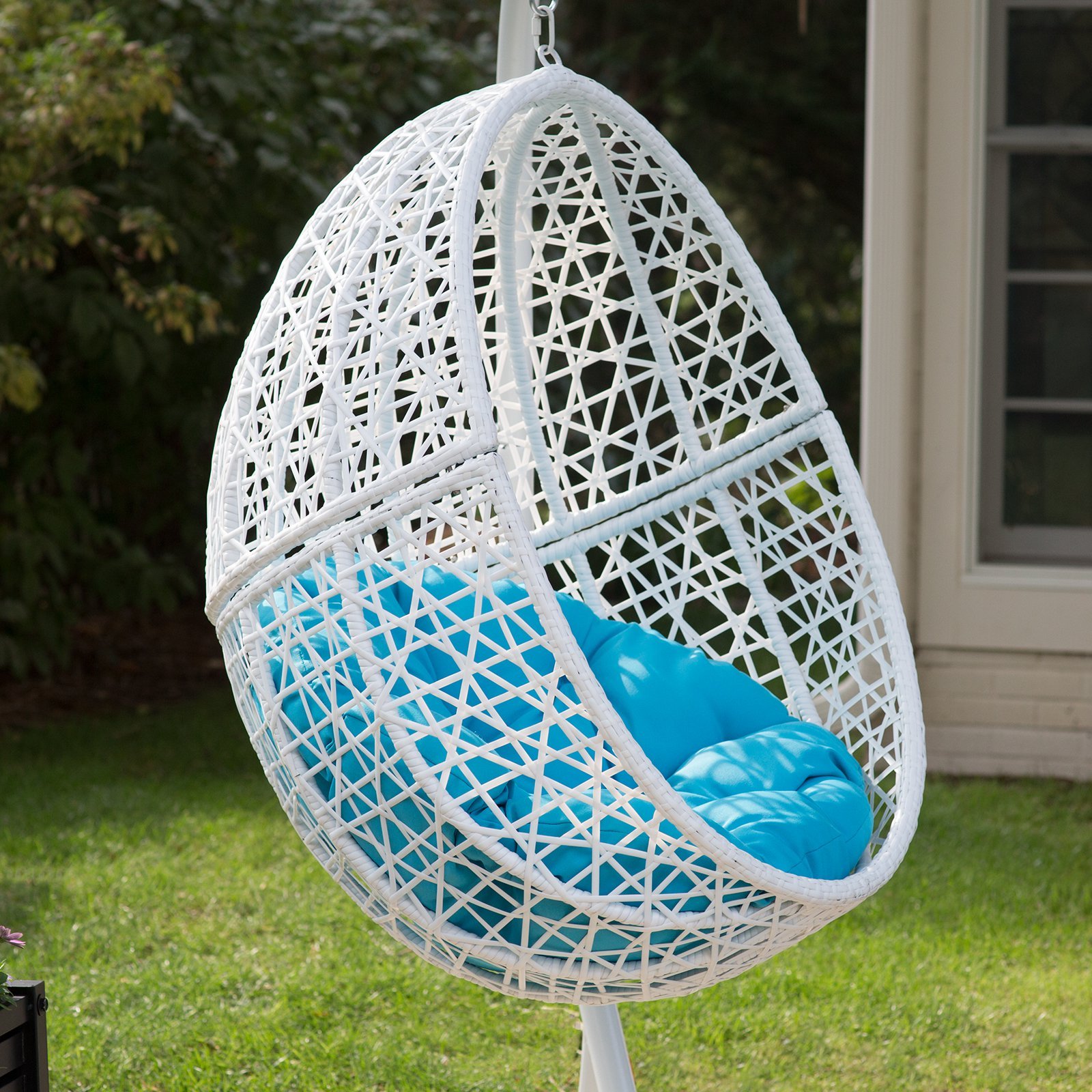 Egg Swing Chair Hanging Stand Pool Cushion Deck Patio Seat ...