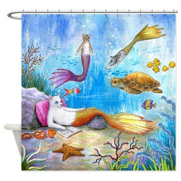 Shower Curtains Bathroom Decor Cat  Mermaid 31 Sea Turtle 