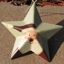 OR206 - santa metal star metal christmas ornament  - $1.95