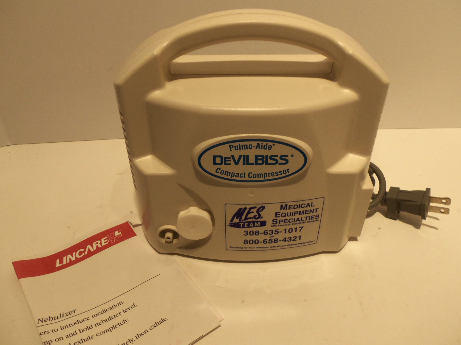 DeVilbiss Pulmo-Aide Compact Medical Compressor Nebulizer System Mod ...