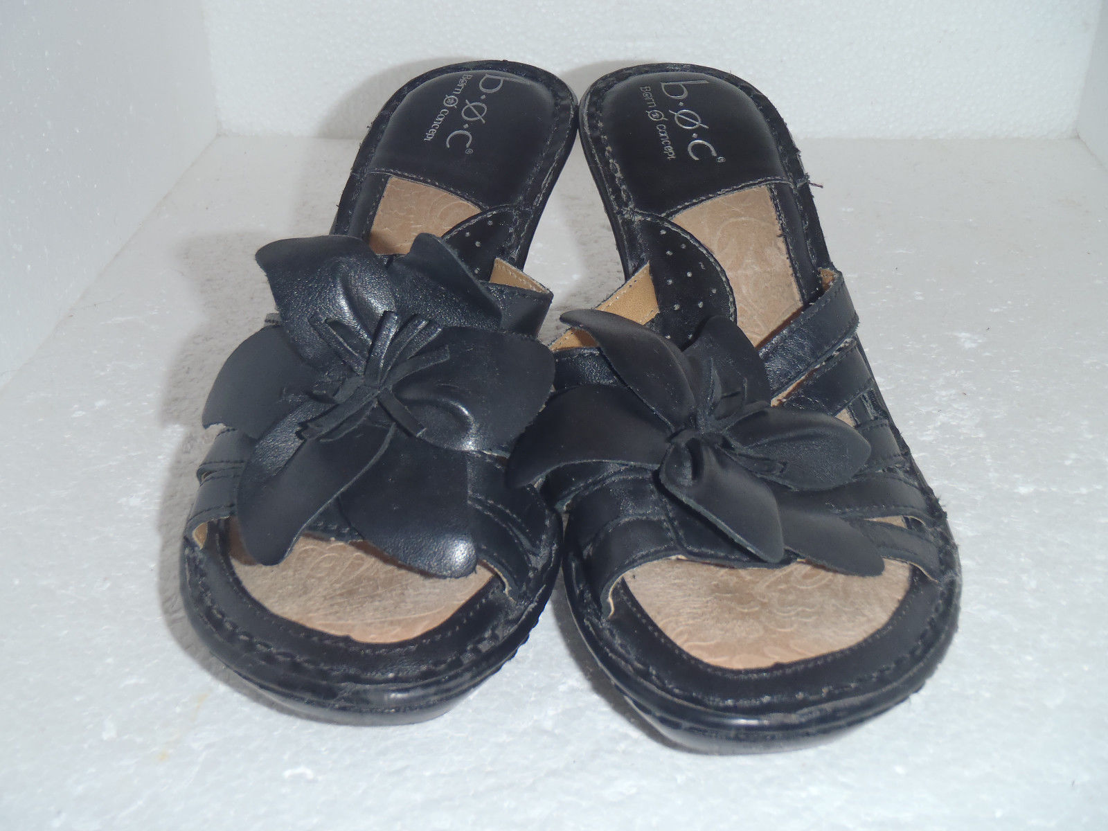 born black leather sandals