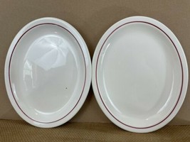 Homer Laughlin Best China Red Rim Oval Serving Platters Plates (2) - $28.71