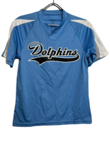 Augusta Sportswear Youth Dolphins Short Sleeve Jersey Blue Medium - $12.86