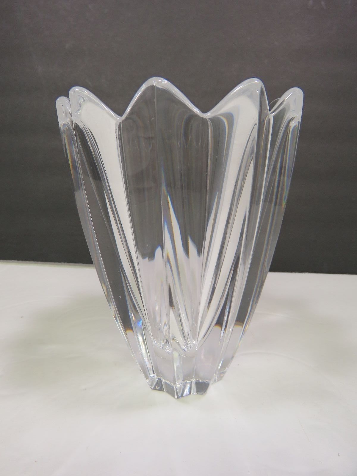 Orrefors Sweden Jan Johansson Designed Fleur Crystal Vase Signed 6 ...